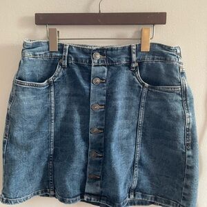 Aerie Floral Denim Skirt